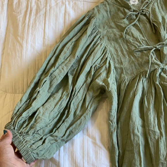 Opia clover olive green maxi dress size xl - Picture 2 of 8